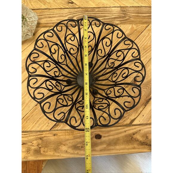 Black Decorative Footed 10 1/2 In Diameter Bowl Fruit/Bread/Rolls Table Basket - Picture 6 of 9